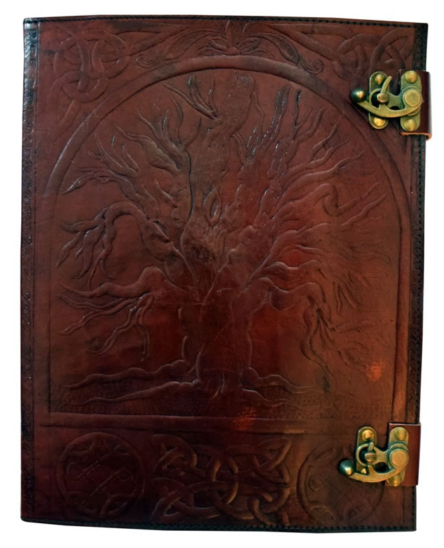Tree of Life Embossed Leather Journal 10 x 13"